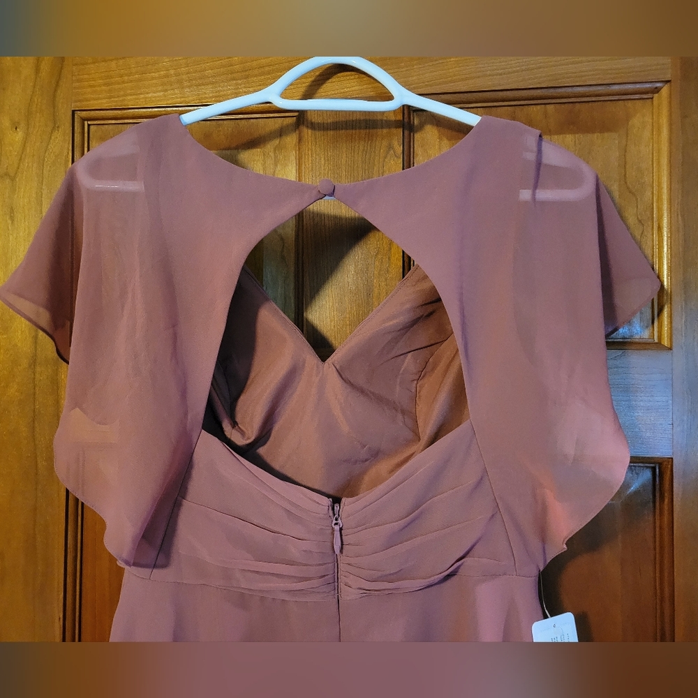 Azazie Rylee Bridesmaid Dress Size 8 Desert Rose - Picture 12 of 15